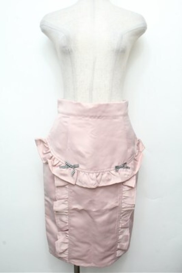 画像1: Honey Cinnamon / フリルタイトスカート F ピンク S-26-03-29-1028-LO-SK-OW-ZS (1)