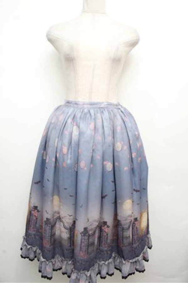 画像1: ALICE and the PIRATES / Vampire Lament柄スカート  ブルー S-26-03-29-1034-PA-SK-AS-ZS (1)