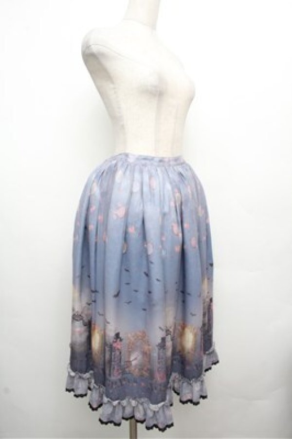 画像3: ALICE and the PIRATES / Vampire Lament柄スカート  ブルー S-26-03-29-1034-PA-SK-AS-ZS (3)