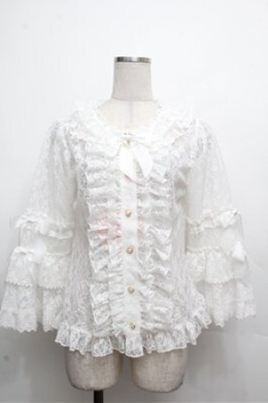 画像: BABY,THE STARS SHINE BRIGHT / Princess Lacy Bouquetブラウス  白 S-26-03-29-1006-BA-TO-HR-ZS
