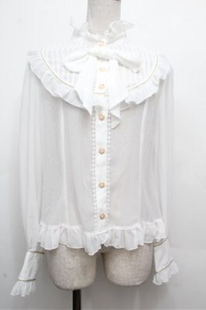 画像: Angelic Pretty / シフォン切替ピンタックブラウス  白 S-26-03-29-1008-AP-BL-HR-ZS