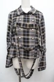 画像1: ALICE and the PIRATES / タータンチェック柄ハーネスベルト付きオーバーシャツ  グレー S-26-03-29-1014-PA-BL-AS-ZS (1)