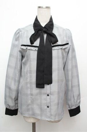 画像: MA*RS / グレンチェックブラウス  グレー S-26-03-29-1017-EL-OP-AS-ZS