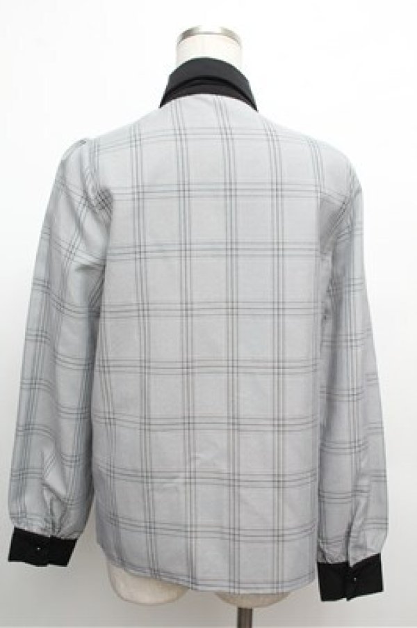 画像2: MA*RS / グレンチェックブラウス  グレー S-26-03-29-1017-EL-OP-AS-ZS (2)