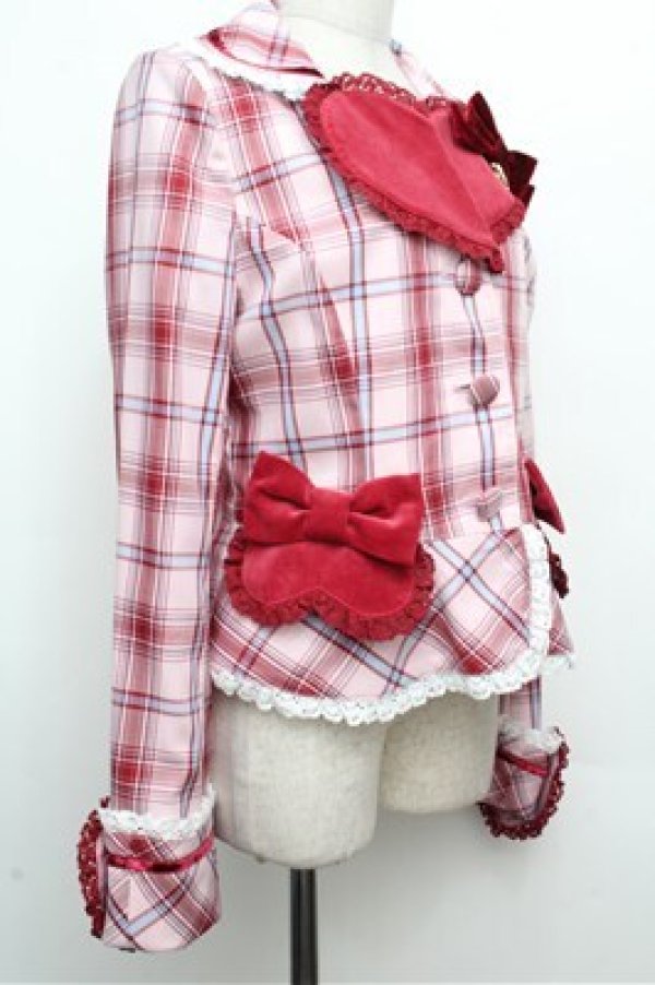 画像3: BABY,THE STARS SHINE BRIGHT / Mary Stuartタータンチェックジャケット  ピンク S-26-03-29-1019-BA-JA-AS-ZS (3)