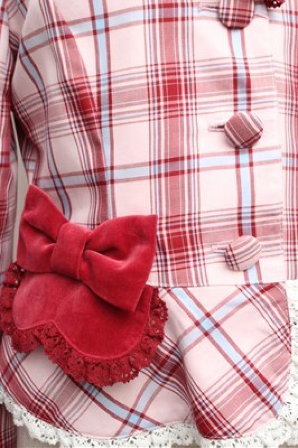 画像5: BABY,THE STARS SHINE BRIGHT / Mary Stuartタータンチェックジャケット  ピンク S-26-03-29-1019-BA-JA-AS-ZS (5)