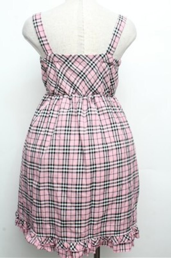 画像2: Tralala / タータンチェックキャミワンピース  ピンク S-26-03-29-1022-LO-OP-AS-ZS (2)