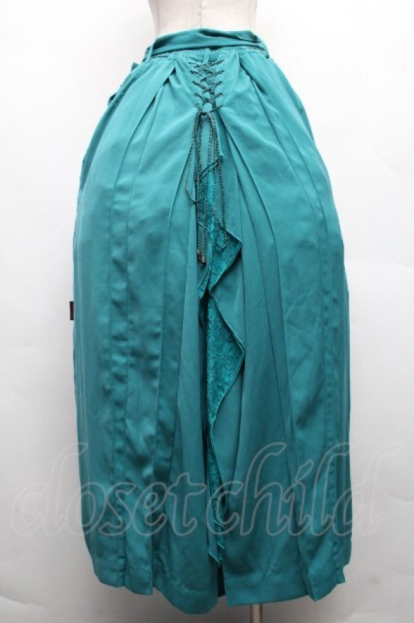 画像2: Ozz oneste / レイヤード入袴風ロングスカート  グリーン S-26-04-01-031-OO-SK-SZ-ZS (2)