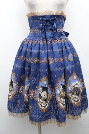 画像: ALICE and the PIRATES / Mistical brilliance Jewelry〜秘められた宝石の行方〜柄コルセットスカート  ブルー S-26-04-01-036-PA-SK-SZ-ZS