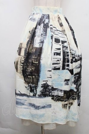 画像: axes femme / パッチワーク街街柄スカート  オフ S-26-04-01-1001-AX-BL-AS-ZS