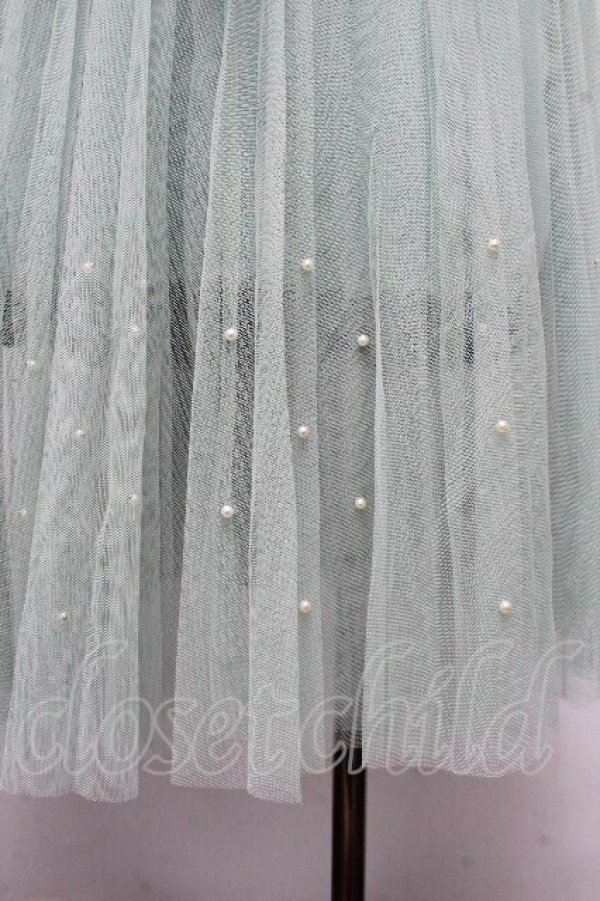 画像3: axes femme POETIQUE / パールデザインチュールスカート  グリーン S-26-04-01-1008-AX-BL-AS-ZS (3)