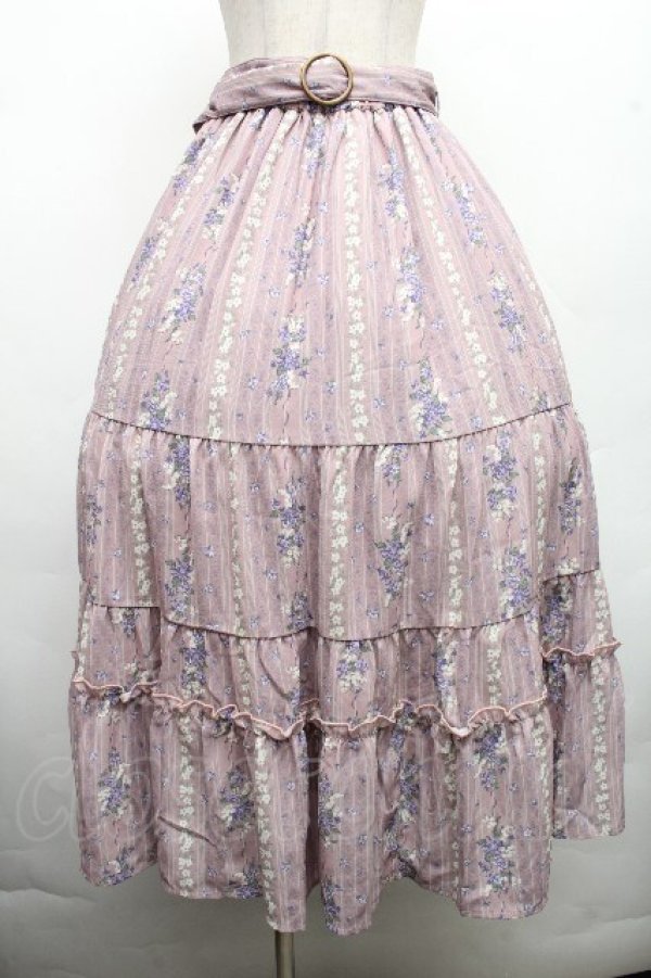 画像1: axes femme / すみれ×すずらん柄スカート  ピンク S-26-04-01-1013-AX-SK-AS-ZS (1)