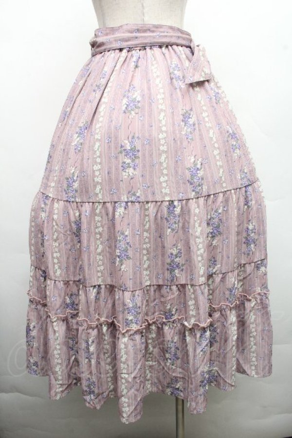 画像2: axes femme / すみれ×すずらん柄スカート  ピンク S-26-04-01-1013-AX-SK-AS-ZS (2)