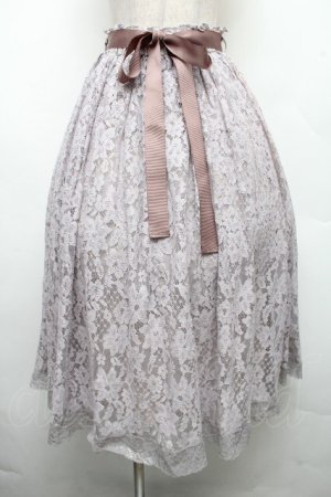 画像: axes femme / 総レースロングスカート  グレー S-26-04-01-1014-AX-SK-HR-ZS