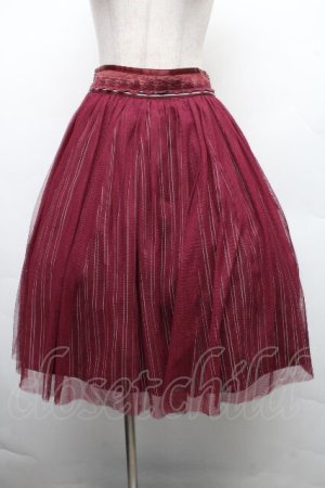 画像: axes femme / チュール重ね柄スカート M ワイン S-26-04-01-1016-AX-SK-SZ-ZS