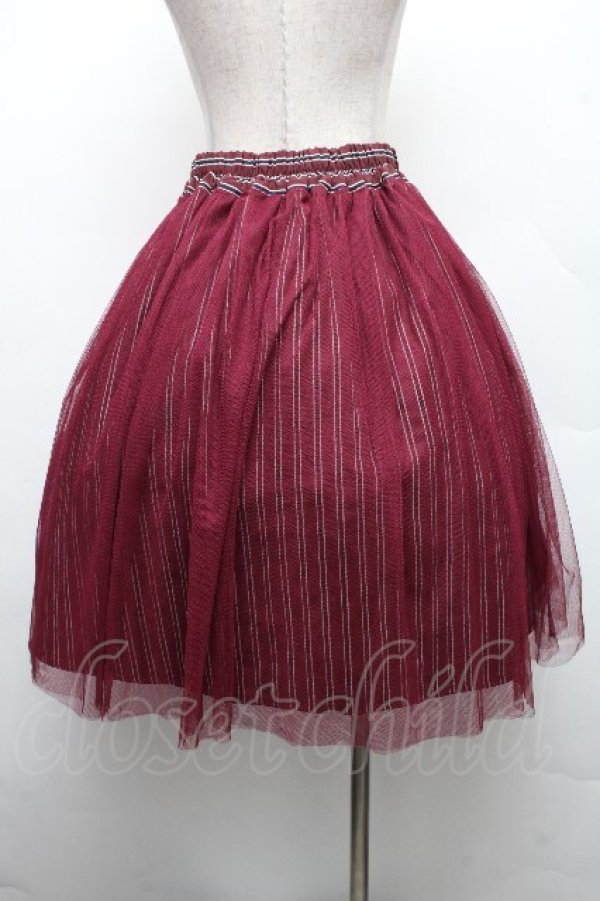 画像2: axes femme / チュール重ね柄スカート M ワイン S-26-04-01-1016-AX-SK-SZ-ZS (2)