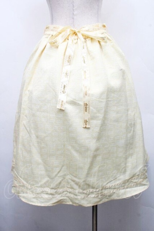 画像2: axes femme POETIQUE / 明治ミルクチョコレートスカート  イエロー S-26-04-01-1002-AX-SK-HR-ZS (2)