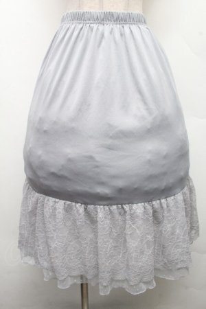 画像: axes femme / フラワーレースミディペチスカート F グレー S-26-04-01-1018-AX-SK-SZ-ZS