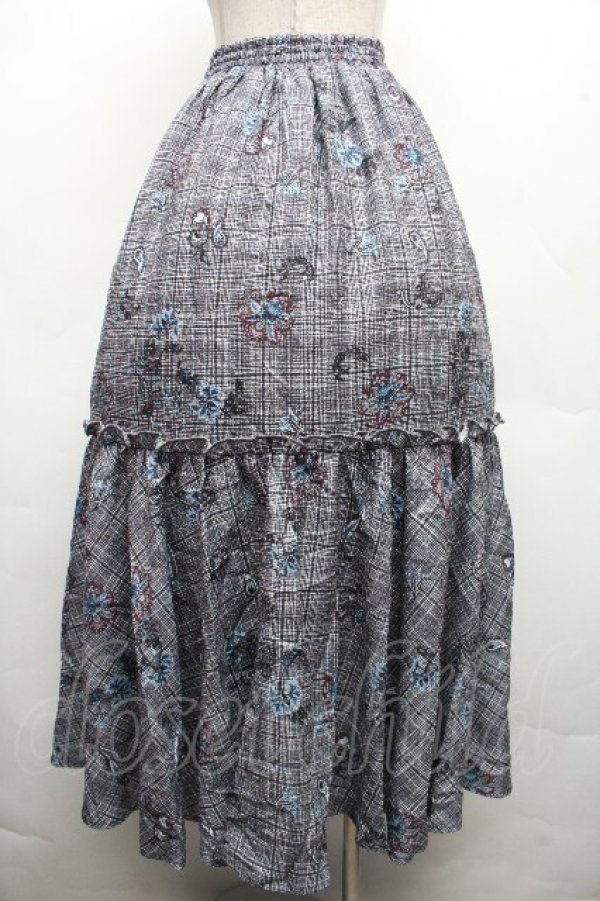 画像2: axes femme NOSTALGIE / ペイズリー×チェックスカート F 黒 S-26-04-01-1020-AX-SK-SZ-ZS (2)