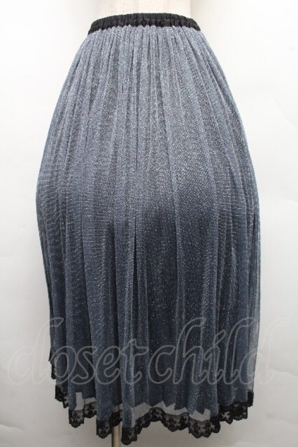 画像1: axes femme POETIQUE / ラメプリーツスカート  ブルーｘ黒 S-26-04-01-1021-AX-SK-HR-ZS (1)