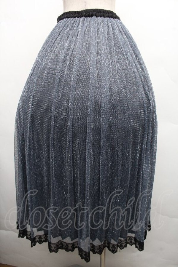 画像2: axes femme POETIQUE / ラメプリーツスカート  ブルーｘ黒 S-26-04-01-1021-AX-SK-HR-ZS (2)