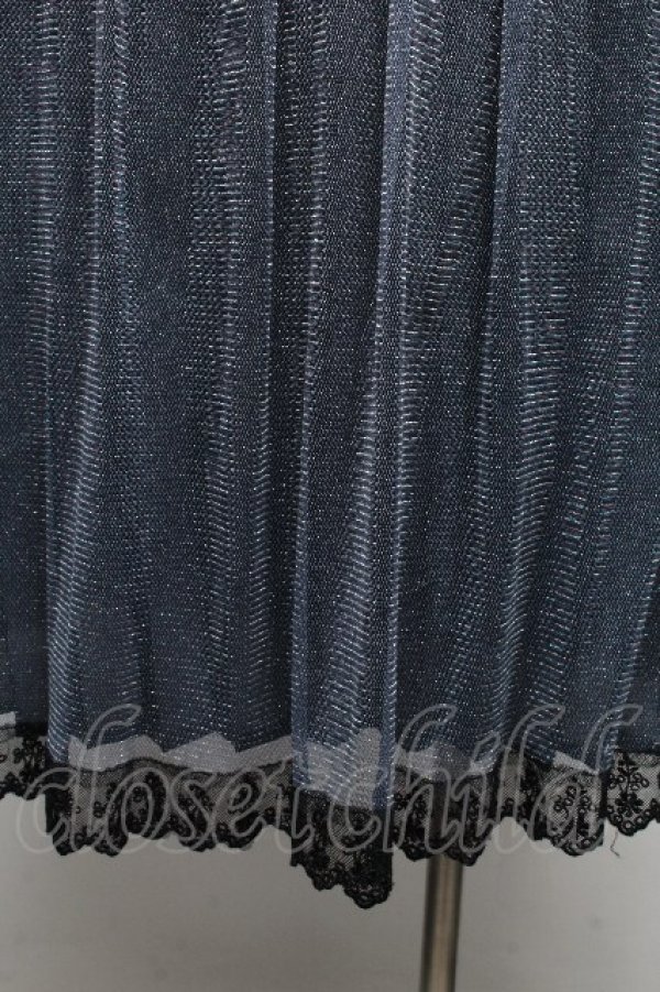 画像3: axes femme POETIQUE / ラメプリーツスカート  ブルーｘ黒 S-26-04-01-1021-AX-SK-HR-ZS (3)