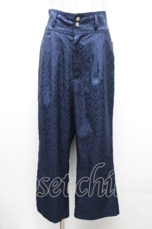 画像: axes femme / ハイウエストジャガードパンツ  紺 S-26-04-01-1024-AX-PA-HR-ZS