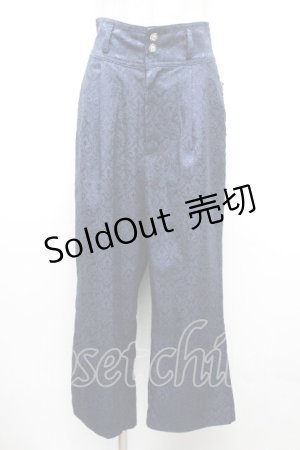 画像: axes femme / ハイウエストジャガードパンツ  紺 S-26-04-01-1024-AX-PA-HR-ZS