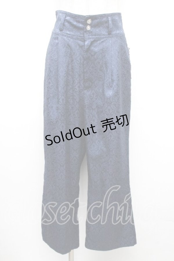 画像1: axes femme / ハイウエストジャガードパンツ  紺 S-26-04-01-1024-AX-PA-HR-ZS (1)