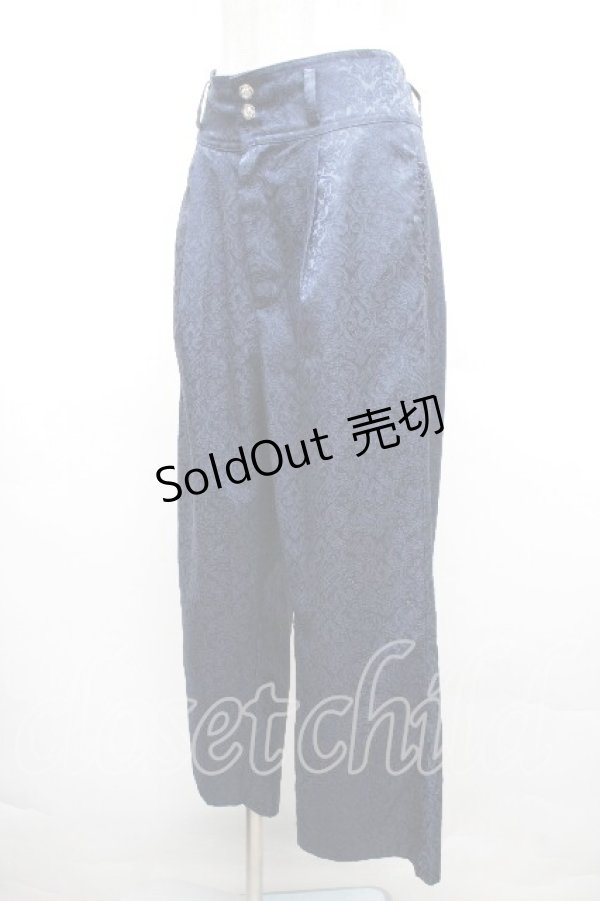 画像3: axes femme / ハイウエストジャガードパンツ  紺 S-26-04-01-1024-AX-PA-HR-ZS (3)