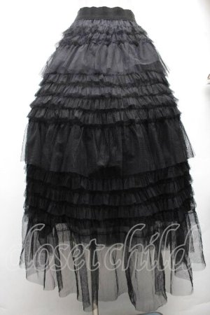画像: axes femme POETIQUE / ティアードフリルロングスカート M 黒 S-26-04-01-1030-AX-SK-SZ-ZS