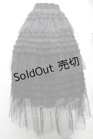 画像: axes femme POETIQUE / ティアードフリルロングスカート M 黒 S-26-04-01-1030-AX-SK-SZ-ZS