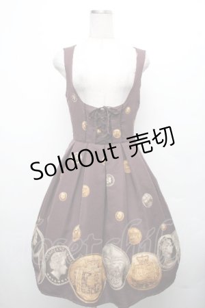 画像: Innocent World / クラシカルコインコルセットジャンパースカート  ブラウン S-26-04-01-024-IW-OP-HR-ZS