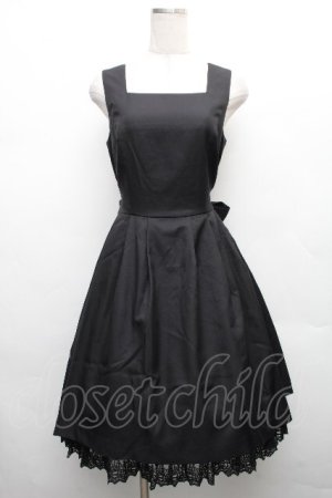 画像: Moi-meme-Moitie / コフィンレースリボンジャンパースカート  黒 S-26-04-01-026-MO-OP-HR-ZS