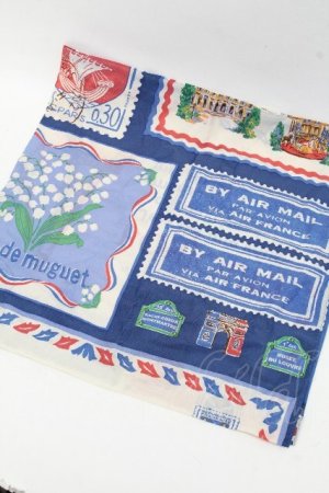 画像: Jane Marple / Les merveilles de Parisスカーフ  オフｘサックス S-26-04-02-001-JM-BG-AS-ZS