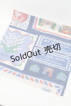 画像: Jane Marple / Les merveilles de Parisスカーフ  オフｘサックス S-26-04-02-001-JM-BG-AS-ZS