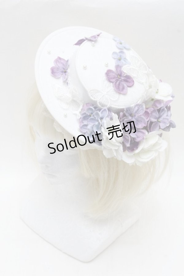 画像1: Hoshibako Works / 城咲ロンドンコラボカクテルハット  白 S-26-04-02-006-LO-AC-AS-ZS (1)