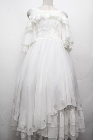 画像: Hoshibako Works / 月の満ち欠けオフショルダードレッシーワンピース  白 S-26-04-02-030-LO-OP-HR-ZS