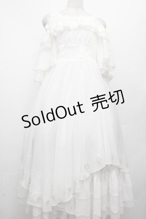 画像: Hoshibako Works / 月の満ち欠けオフショルダードレッシーワンピース  白 S-26-04-02-030-LO-OP-HR-ZS