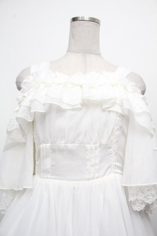 画像4: Hoshibako Works / 月の満ち欠けオフショルダードレッシーワンピース  白 S-26-04-02-030-LO-OP-HR-ZS (4)