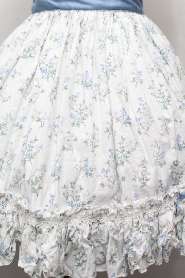 画像5: Bunny魔法森林（海外ロリータブランド） / ヨーク切替花柄ワンピース  白ｘサックス S-26-04-02-033-LO-OP-HR-ZS (5)