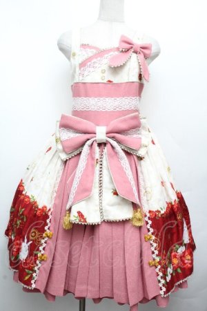 画像: metamorphose / 風花のゆきうさぎプリーツジャンパースカート 1 オフｘピンク S-26-04-02-034-ME-OP-HR-ZS