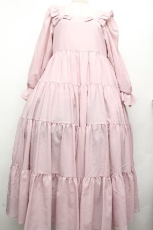 画像: Maria pipi / リボン&ティアードドレス  ピンク S-26-04-02-036-EL-OP-HR-ZS