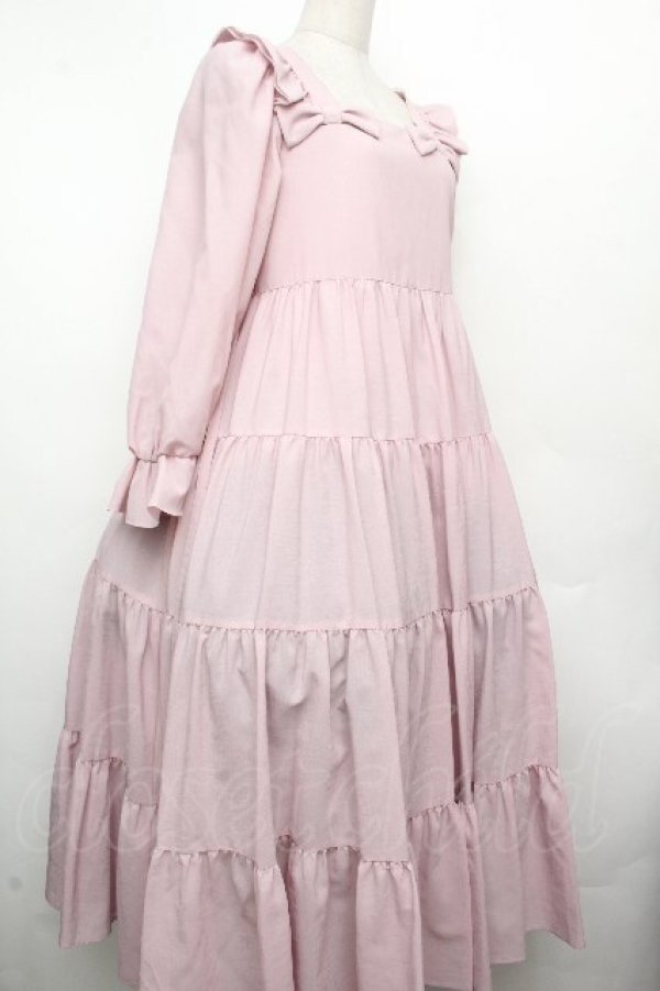 画像3: Maria pipi / リボン&ティアードドレス  ピンク S-26-04-02-036-EL-OP-HR-ZS (3)