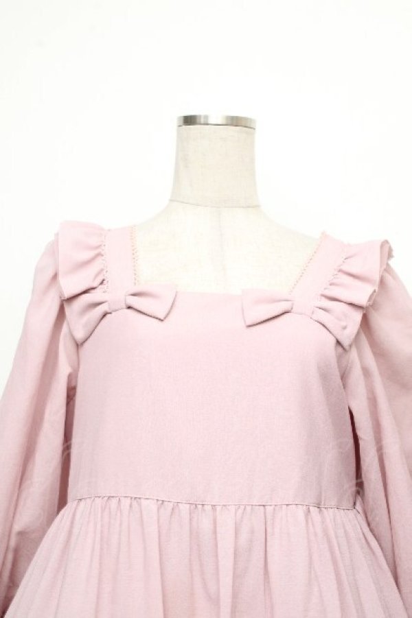 画像4: Maria pipi / リボン&ティアードドレス  ピンク S-26-04-02-036-EL-OP-HR-ZS (4)