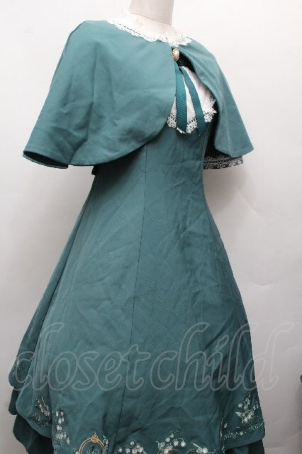 画像3: Amavel / ネモフィラとスズランのケープワンピース  グリーン S-26-04-02-040-CA-OP-AS-ZS (3)