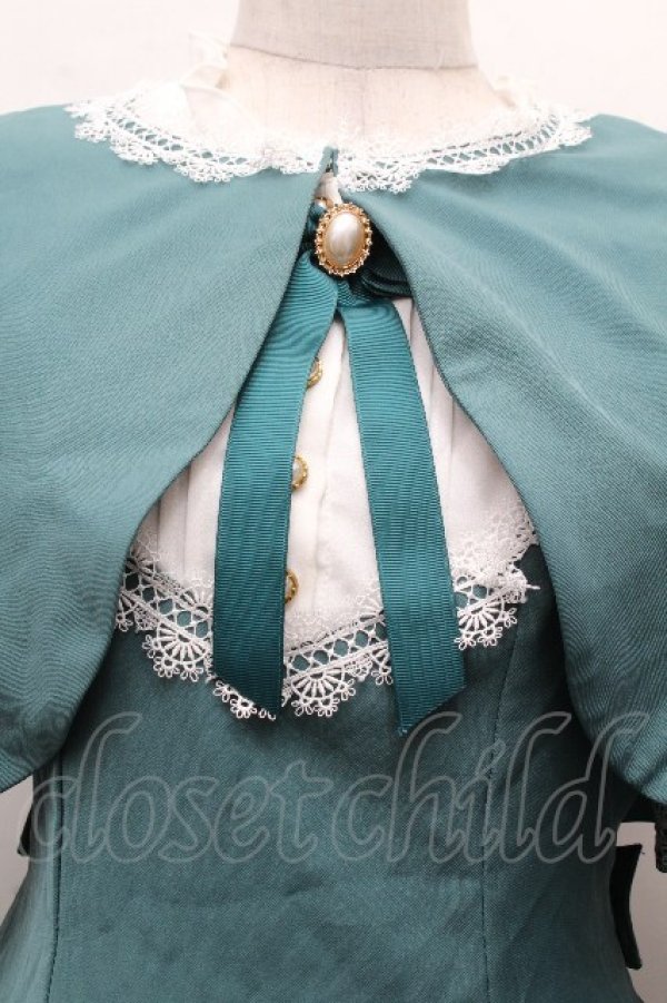 画像4: Amavel / ネモフィラとスズランのケープワンピース  グリーン S-26-04-02-040-CA-OP-AS-ZS (4)