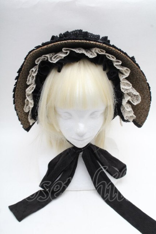 画像2: Hoshibako Works / 西洋人形魔法ボンネット  黒ｘベージュ S-26-04-02-008-LO-AC-AS-ZS (2)