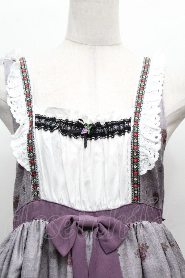 画像4: ALICE and the PIRATES / 秘密の冒険と幸せのワイナリー柄ジャンパースカートII  ラベンダー S-26-04-02-043-PA-OP-HR-ZS (4)