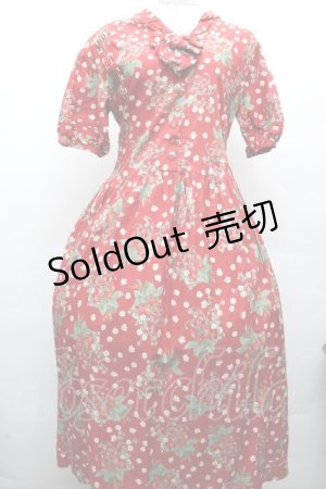 画像: PINK HOUSE / いちご柄半袖ワンピース  赤 S-26-04-02-045-LO-OP-HR-ZS